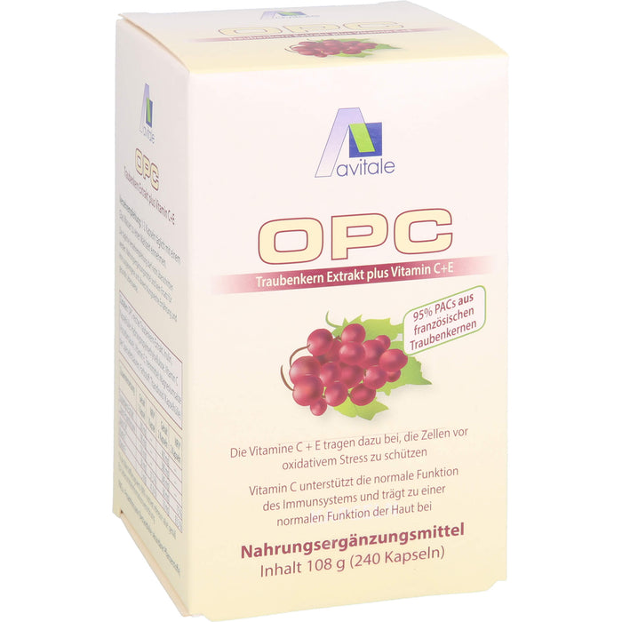 Avitale OPC Traubenkern Extrakt plus Vitamin C+E Kapseln, 240 pc Capsules