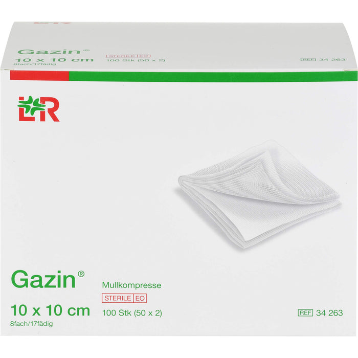 GAZIN Mullkomp.10x10 cm steril 8fach, 50X2 St KOM