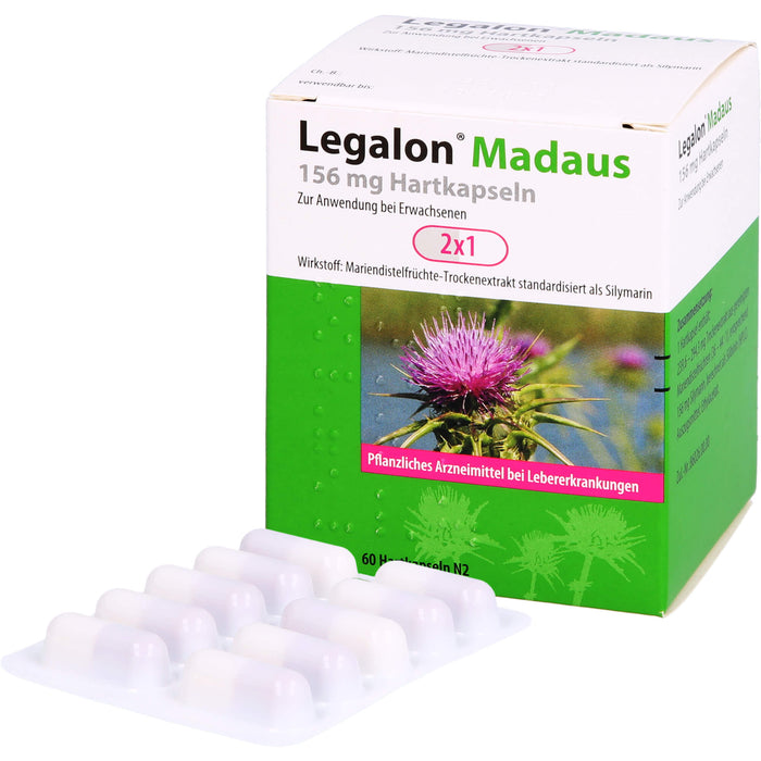 Legalon Madaus 156 mg Hartkapseln bei Lebererkrankungen, 60 pc Capsules