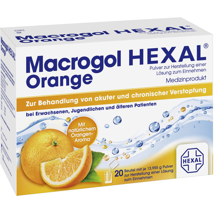 Macrogol HEXAL Orange, 20 pc Sachets