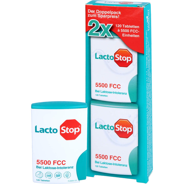 Lactostop 5,500 FCC Tabletten Klickspender bei Lactose-Intoleranz, 240 pcs. Tablets