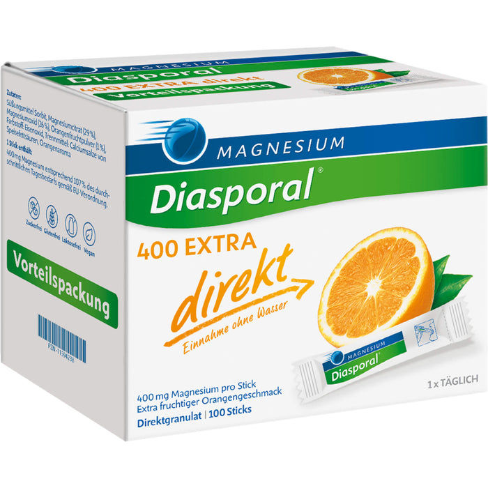 Magnesium-Diasporal 400 extra direkt Direktgranulat Sticks, 100 pcs. Sachets