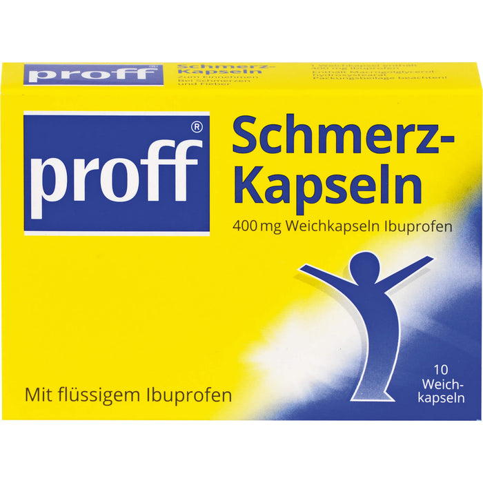 proff 400 mg Ibuprofen Schmerzkapseln bei Schmerzen und Fieber, 10 pcs. Capsules