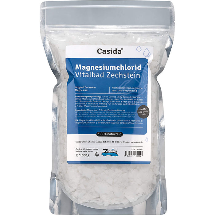 Casida Magnesiumchlorid Vitalbad Zechstein, 1000 g Additif pour le bain