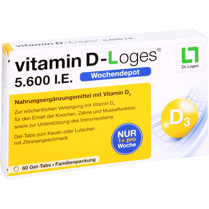 vitamin D-Loges 5.600 I.E. Gel-Tabs, 60 St. Tabletten