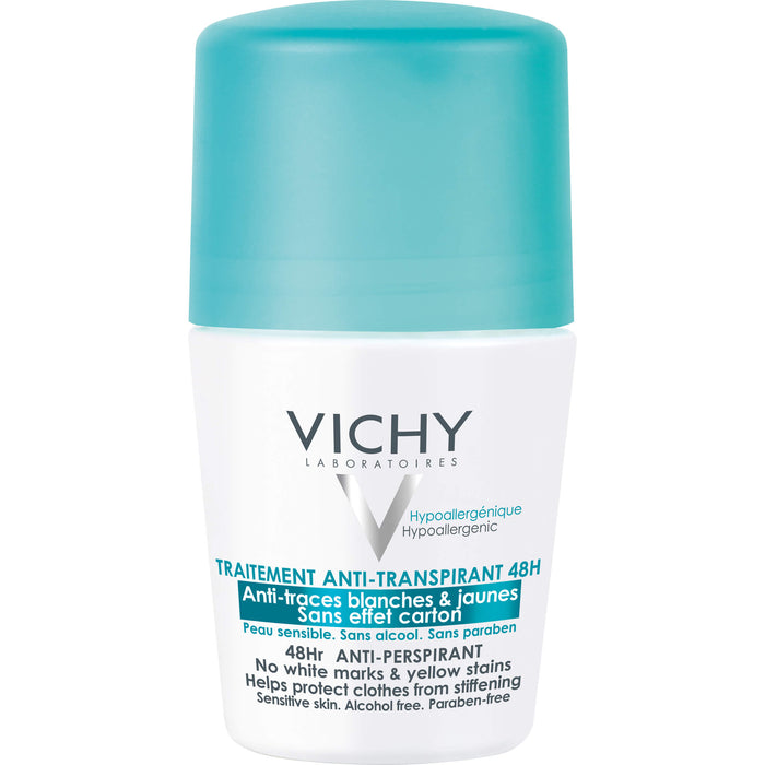 VICHY Deodorant Anti-Transpirant 48 h Roll-On Anti-Flecken, 50 ml Solution