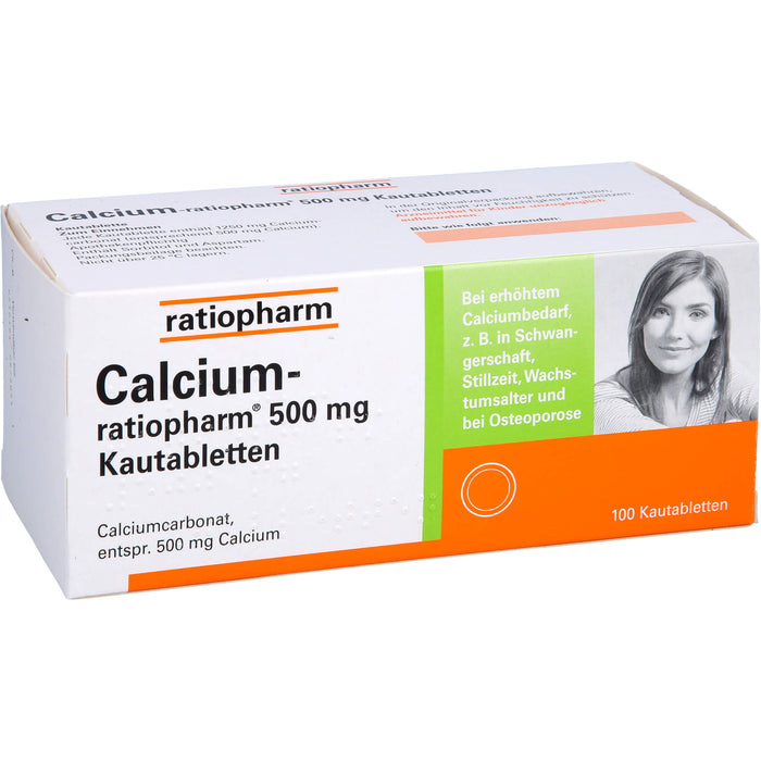 Calcium-ratiopharm 500 mg Kautabletten, 100 pc Tablettes