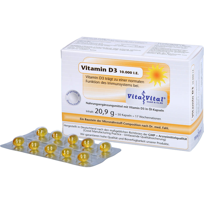 Vita Vital Vitamin D3 10,000 i.E. Kapseln, 50 pc Capsules