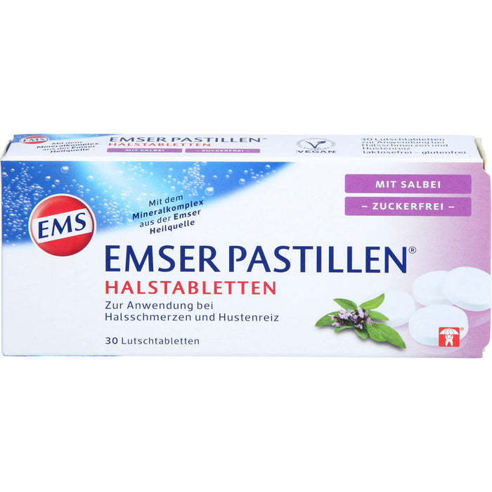 EMSER Pastillen Halstabletten mit Salbei zuckerfrei, 30 pcs. Tablets