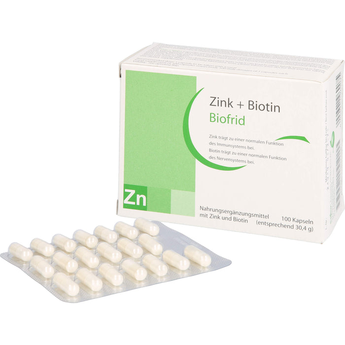 Biofrid Zink + Biotin Kapseln, 100 pc Capsules