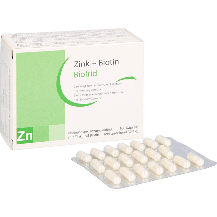 Biofrid Zink + Biotin Kapseln, 100 pc Capsules