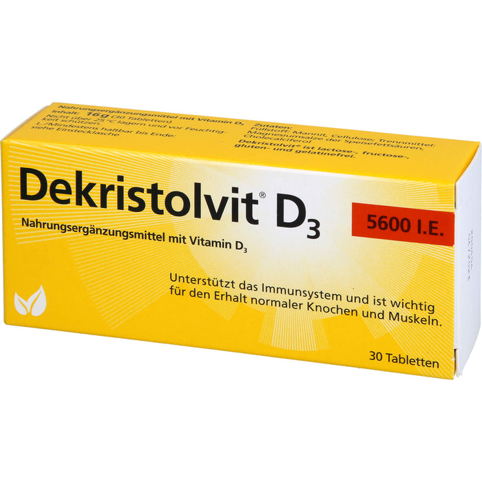 Dekristolvit D3 5600 I.E. Tabletten, 30 pc Tablettes