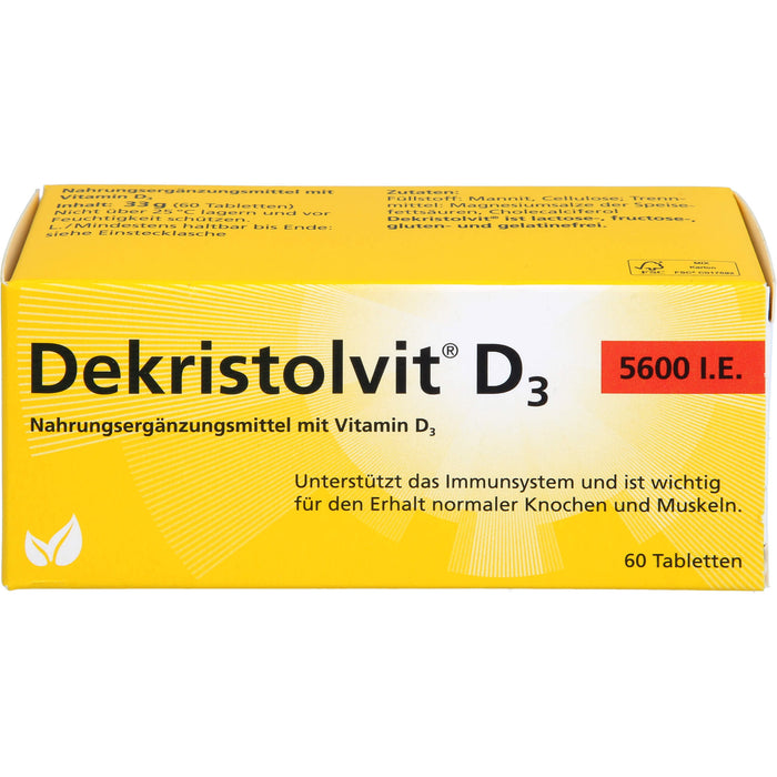 Dekristolvit D3 5600 I.E. Tabletten, 60 pc Tablettes