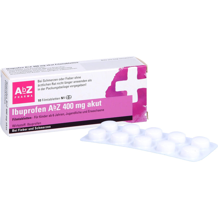 Ibuprofen AbZ 400 mg akut Filmtabletten, 10 St. Tabletten