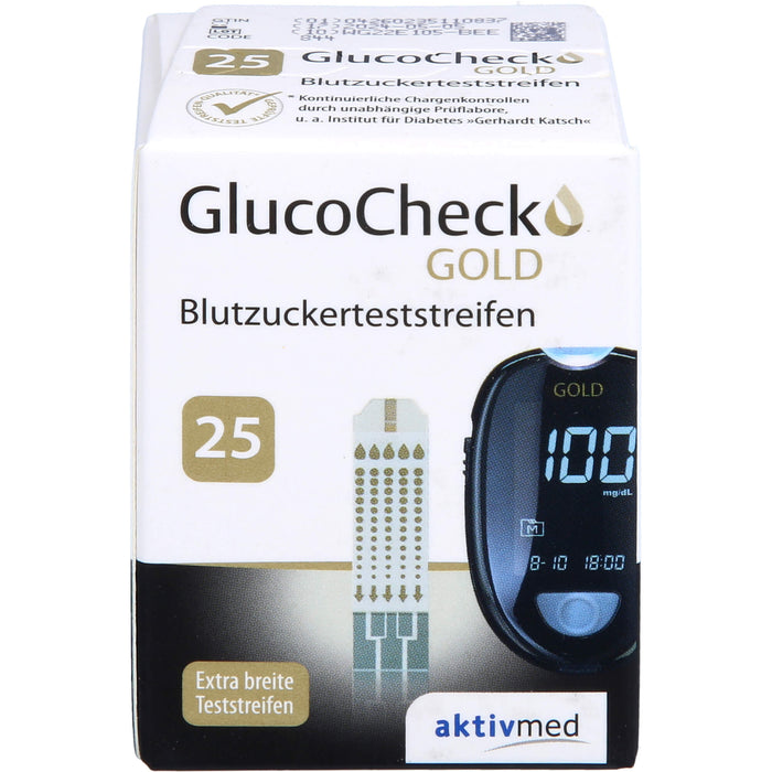 GlucoCheck GOLD Blutzuckerteststreifen, 25 pcs. Test strips