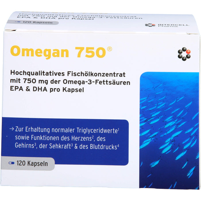 Omegan 750 Kapseln zur Erhaltung normaler Triglyceridwerte, 120 pcs. Capsules