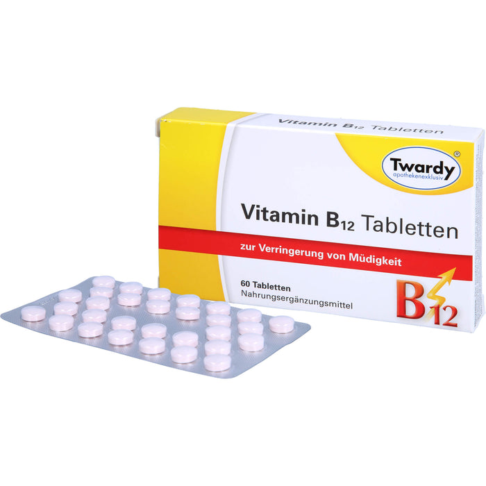 Twardy Vitamin B12 Tabletten zur Verringerung von Müdigkeit, 60 pc Tablettes