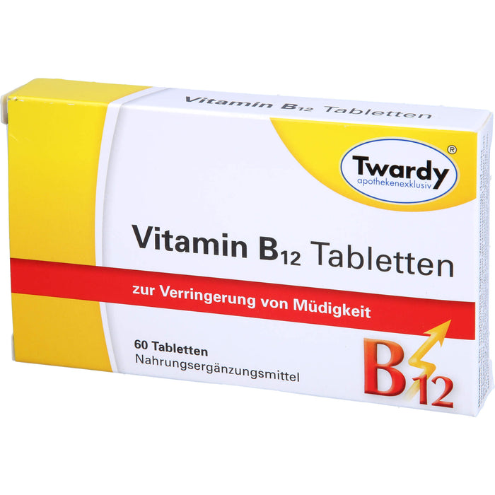 Twardy Vitamin B12 Tabletten zur Verringerung von Müdigkeit, 60 pc Tablettes