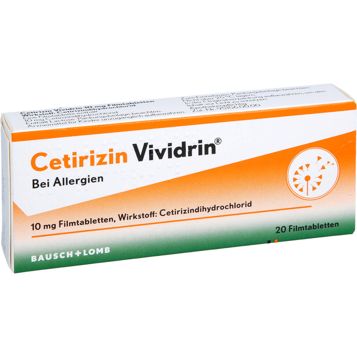 Cetirizin Vividrin 10 mg Filmtabletten, 20 pc Tablettes