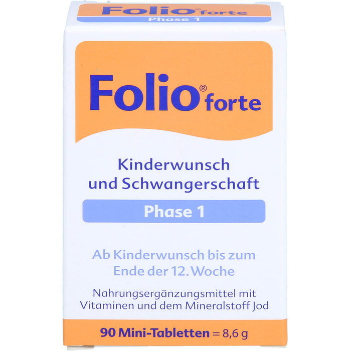 Folio forte Kinderwunsch und Schwangerschaft Phase 1 Tabletten, 90 pc Tablettes