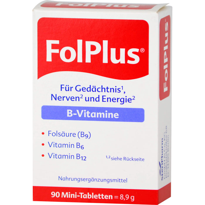 FolPlus Mini-Tabletten für Gedächtnis, Nerven und Energie, 90 St. Tabletten