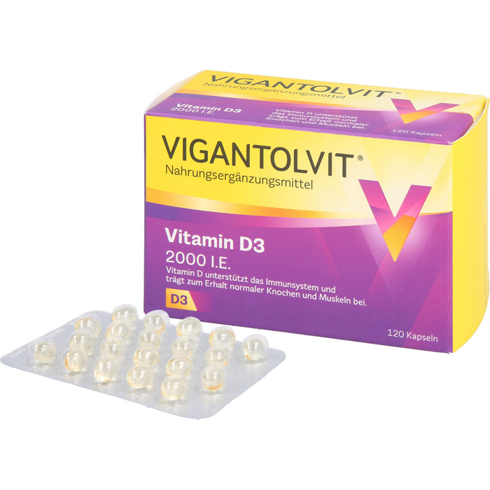 VIGANTOLVIT Vitamin D3 2000 I.E. Kapseln, 120 St. Kapseln