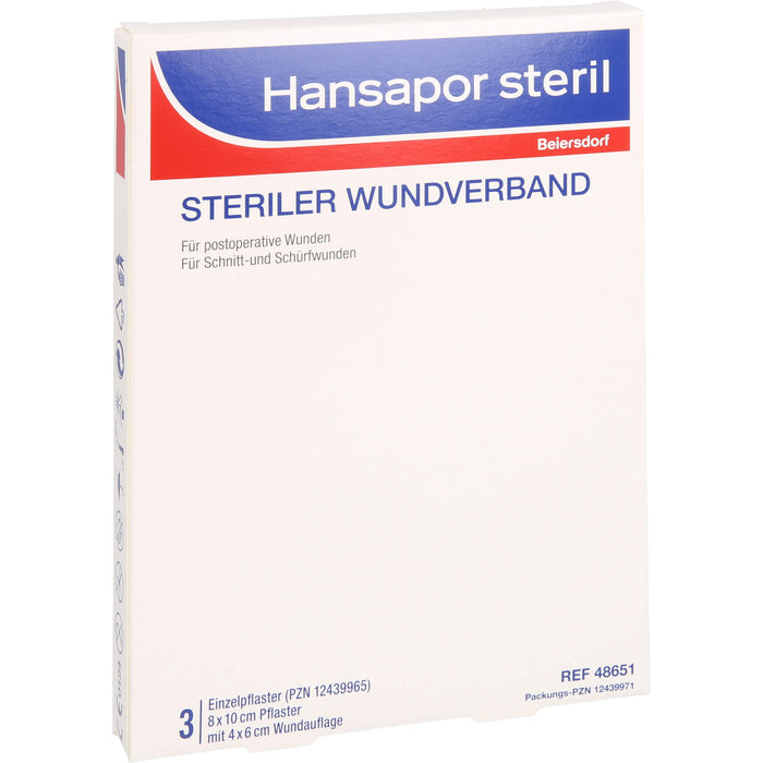 HANSAPOR steril Wundverband, 3 St VER