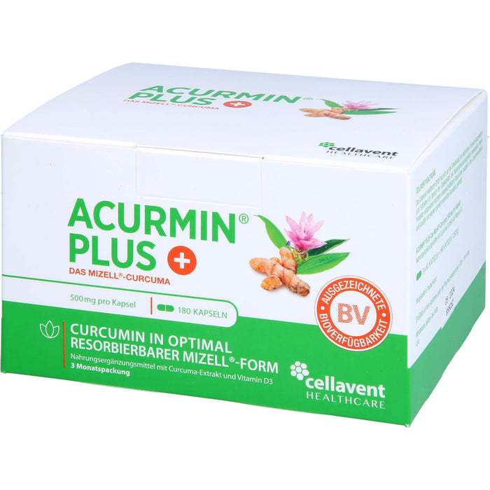 ACURMIN Plus Mizell-Curcuma Kapseln, 180 pcs. Capsules