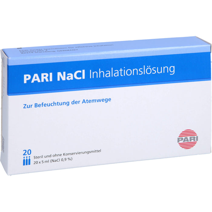 PARI NaCI Inhalationslösung zur Befeuchtung der Atemwege, 20 pcs. Ampoules