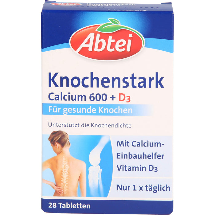 Abtei Knochenstark Calcium 600 + D3 Tabletten für gesunde Knochen, 28 pc Tablettes