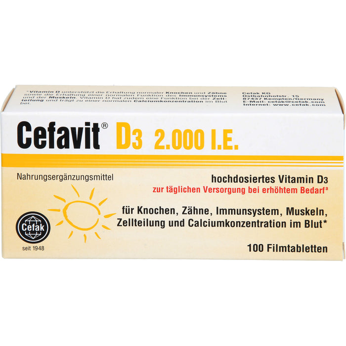 Cefavit D3 2,000 I.E., 100 pc Tablettes