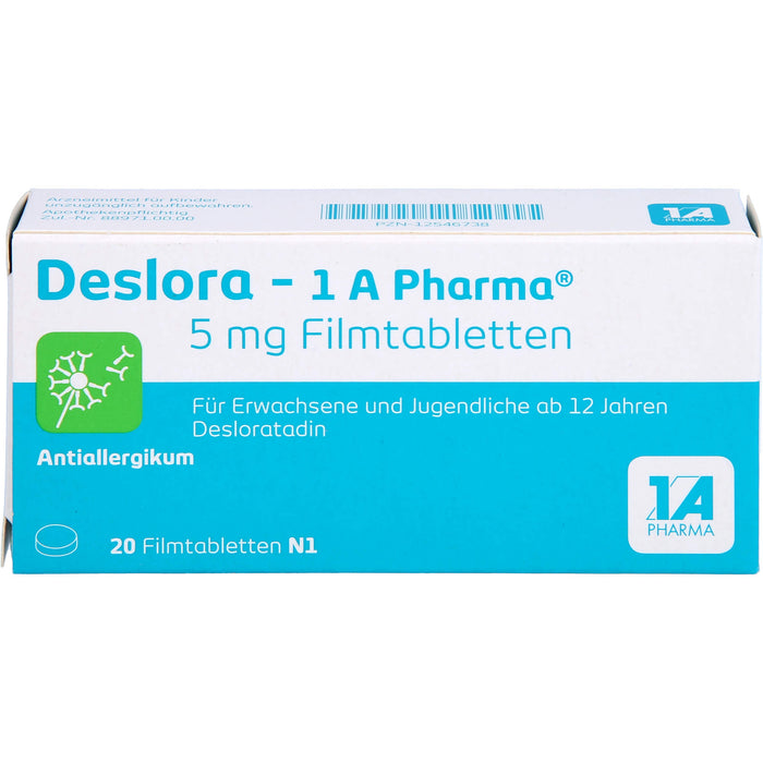 Deslora - 1 A Pharma 5 mg Filmtabletten Antiallergikum, 20 pc Tablettes