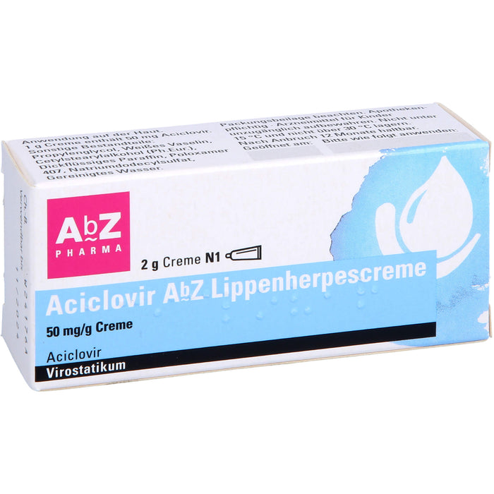 Aciclovir AbZ Lippenherpescreme 50 mg/g Creme, 2 g Cream