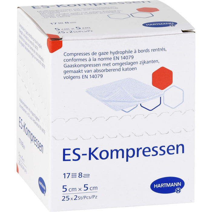 ES-KOMPRESSEN steril 5x5 cm 8fach, 50 pc Compresses