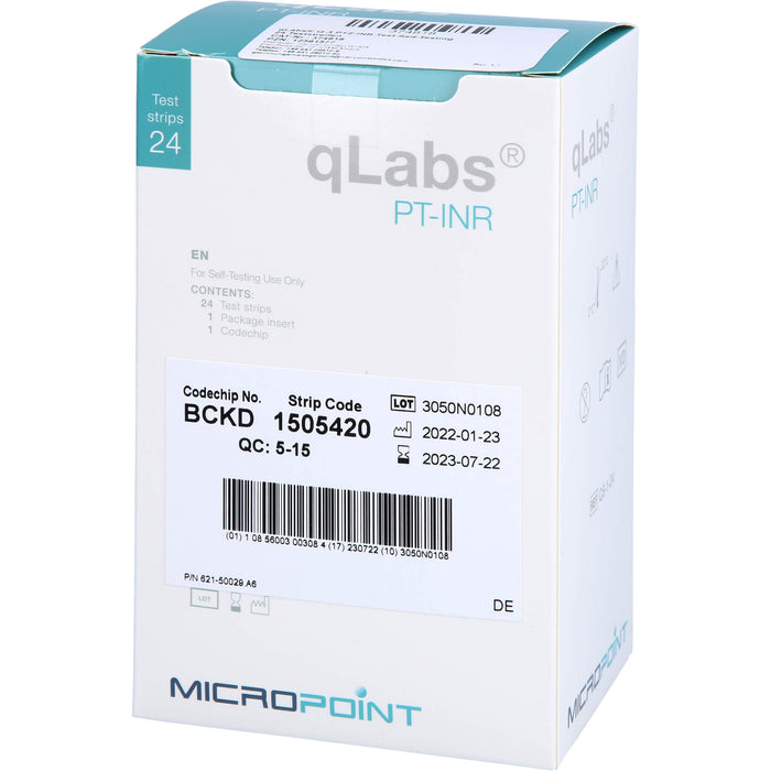 qLabs PTZ-INR Teststreifen zur INR-Bestimmung, 24 St TTR