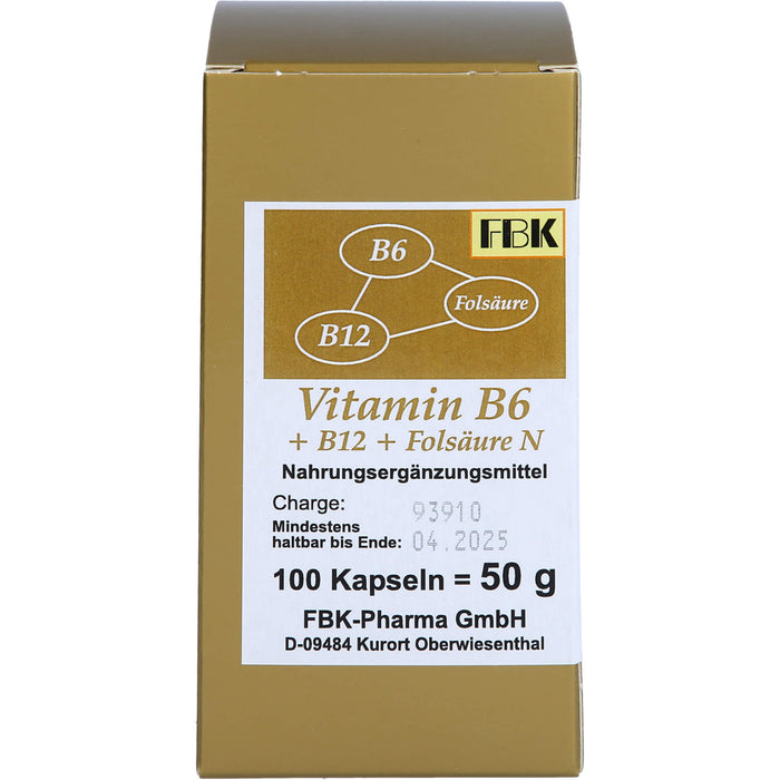 Vitamin B 6 + B 12 + Folsäure N Kapseln, 100 St KAP