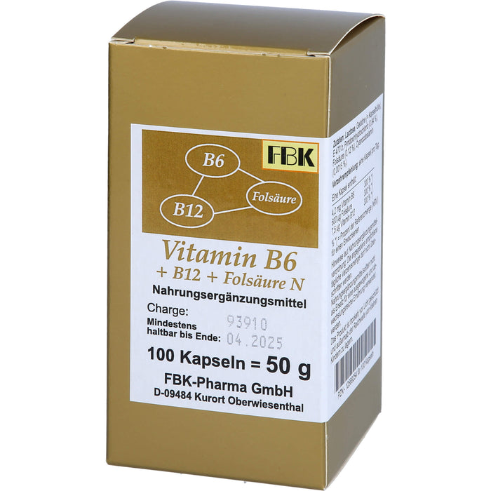 Vitamin B 6 + B 12 + Folsäure N Kapseln, 100 St KAP