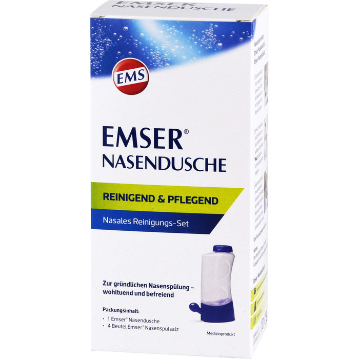 EMSER Nasendusche nasales Reinigungs-Set mit Spülsalz-Beuteln, 1 pc Douche nasale