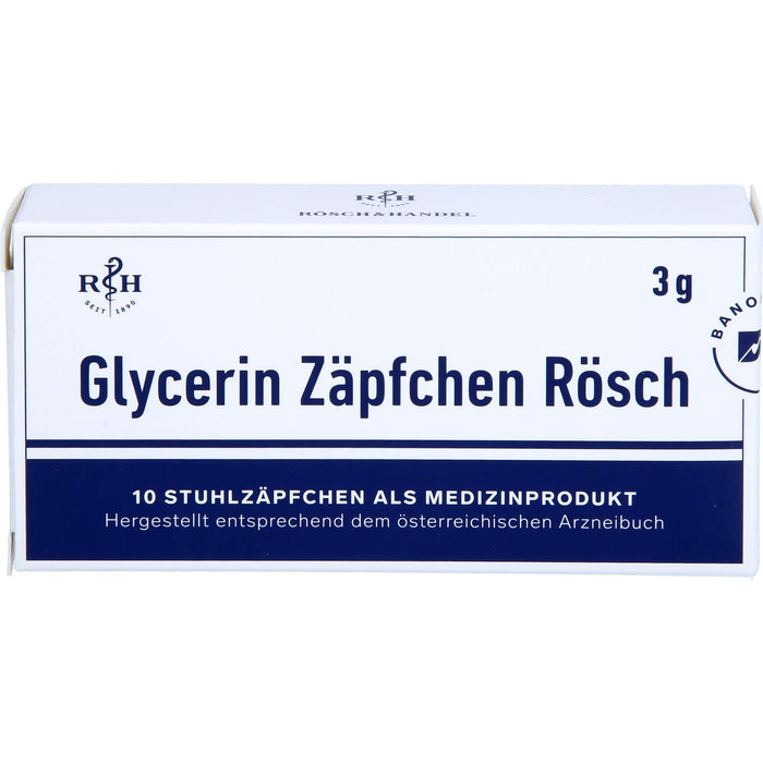 Glycerin Zäpfchen Rösch, 10 pc Suppositoires