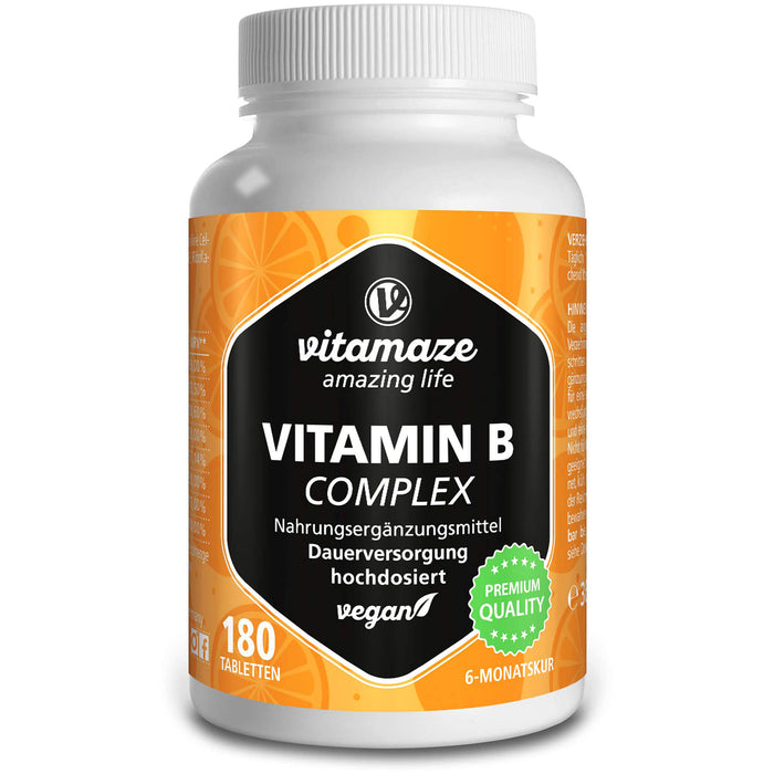 Vitamaze Vitamin B-Complex hochdosierte vegane Tabletten, 180 pc Tablettes