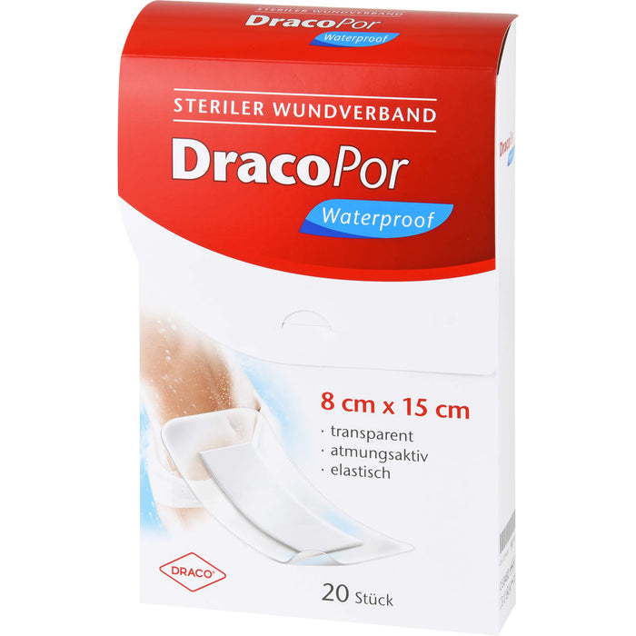 DRACOPOR waterproof Wundverband 8x15 cm steril, 20 St PFL