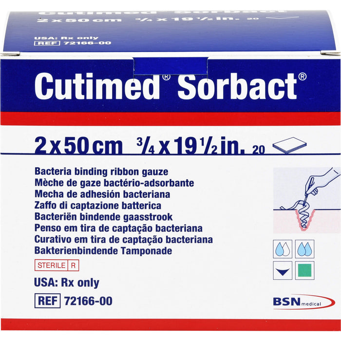 Cutimed Sorbact Tamponaden 2x50 cm, 20 St TPO