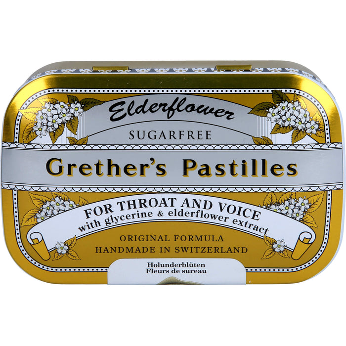 Grether´s Pastilles Elderflower zuckerfrei, 110 g Pastilles