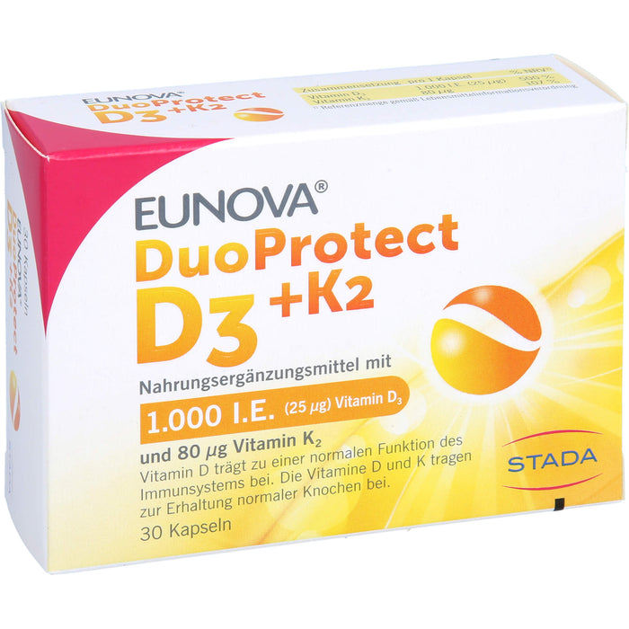 EUNOVA DuoProtect D3 + K2 Tropfen, 30 pc Capsules