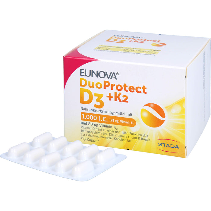 EUNOVA DuoProtect D3+K2 1000 I.E. / 80 µg Kapseln, 90 St. Kapseln