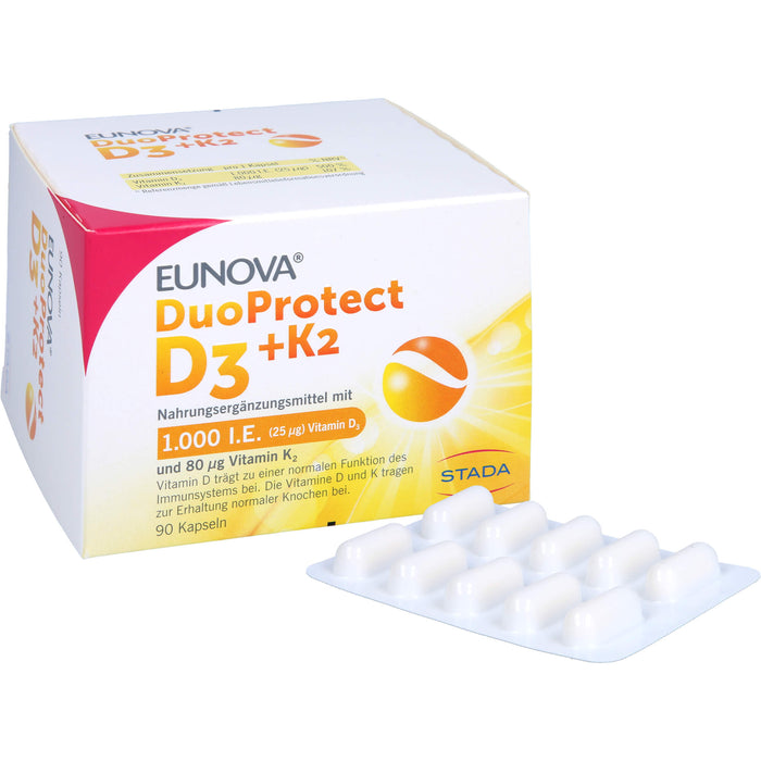 EUNOVA DuoProtect D3+K2 1000 I.E. / 80 µg Kapseln, 90 pc Capsules