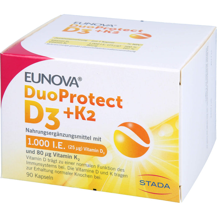 EUNOVA DuoProtect D3+K2 1000 I.E. / 80 µg Kapseln, 90 St. Kapseln