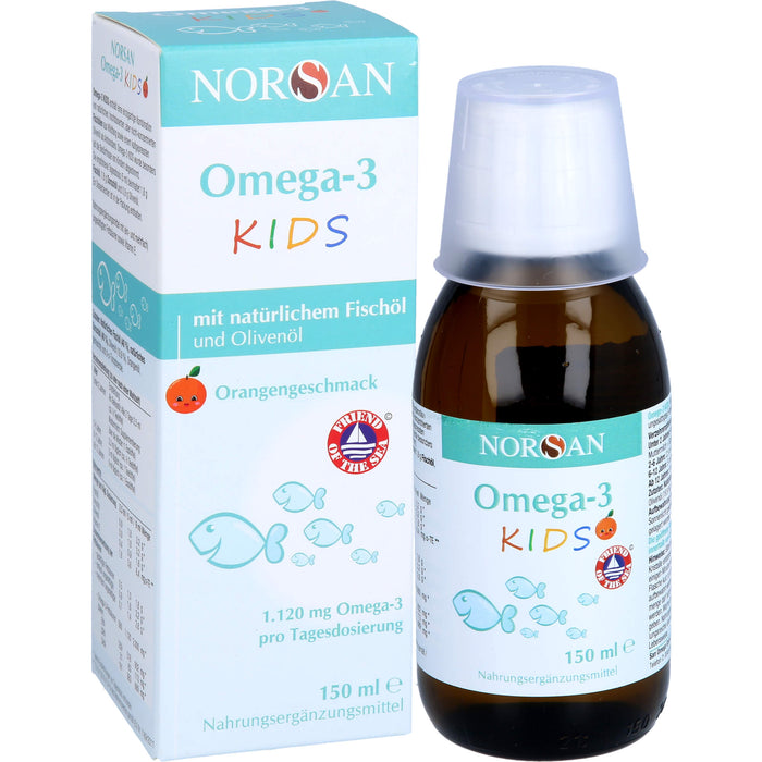 NORSAN Omega-3 Kids Lösung mit Orangengeschmack, 150 ml Solution