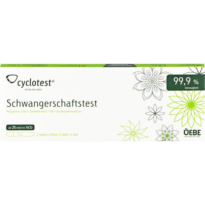 cyclotest Schwangerschaftstest ab 25 mlU/ml hCG, 1 pc Test