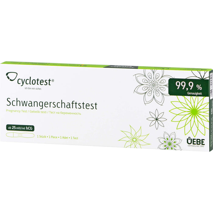 cyclotest Schwangerschaftstest ab 25 mlU/ml hCG, 1 pcs. Test